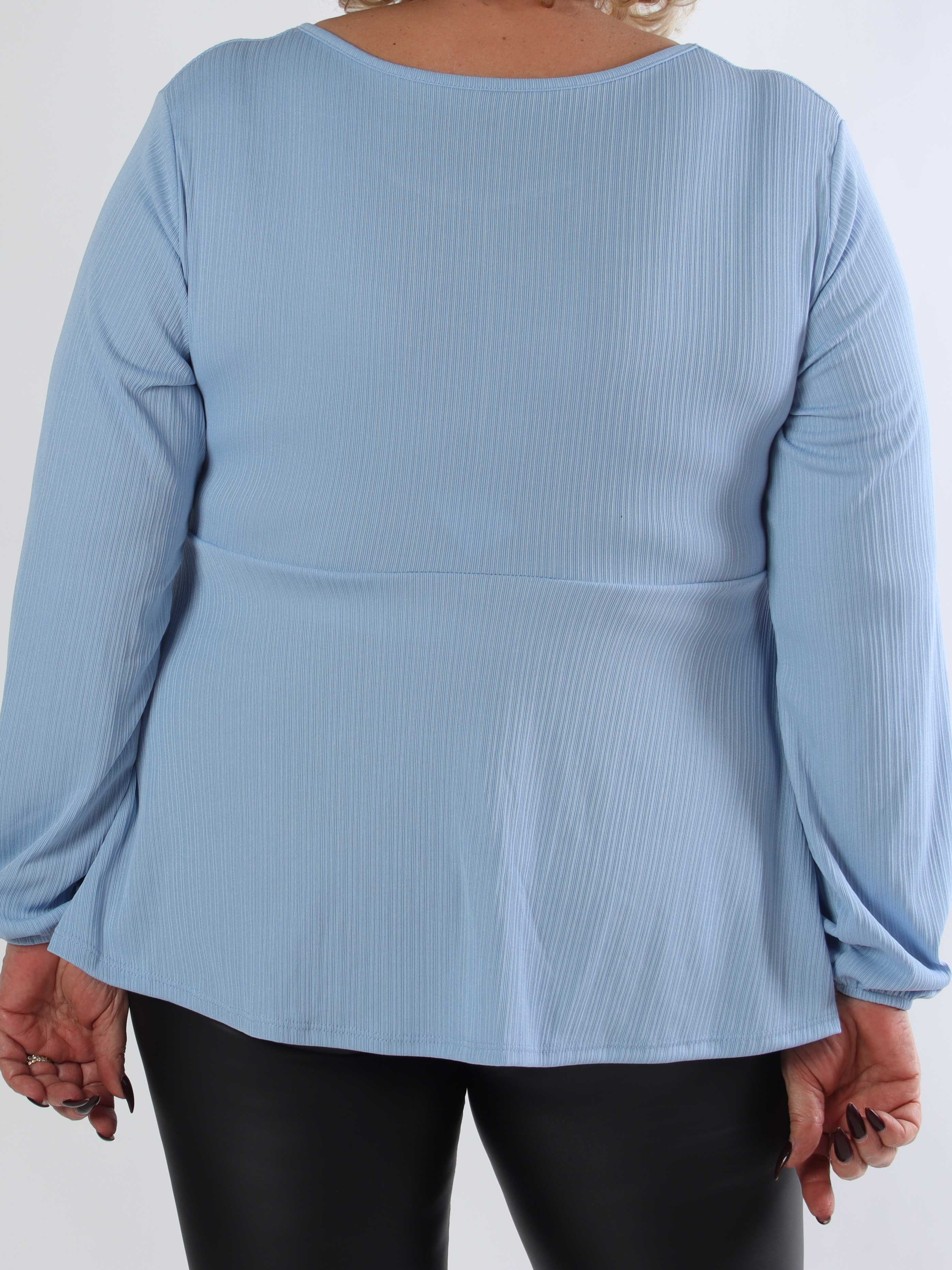 Katie - Sød langærmet plus size tunika med fin sløjfedetalje foran